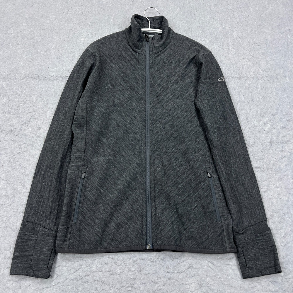 Icebreaker Descender Long Sleeve Zip Jacket Women's Large Reelfleece Merino Wool